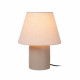 Lampada da tavolo con base in ceramica e diffusore in lino