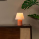 Lampada da tavolo con base in ceramica e diffusore in lino