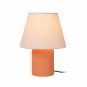 Lampada da tavolo con base in ceramica e diffusore in lino