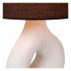 Lampada da tavolo con base in ceramica e paralume in tessuto
