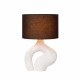 Lampada da tavolo con base in ceramica e paralume in tessuto