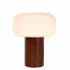 Lampada da tavolo con base in legno e diffusore in vetro opalino