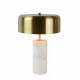 Lampada da tavolo con base in marmo e diffusore in metallo dal design elegante