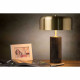 Lampada da tavolo con base in marmo e diffusore in metallo dal design elegante