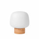 Lampada da tavolo con base in marmo e diffusore in vetro opalino