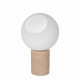 Lampada da tavolo con base in marmo e diffusore in vetro opalino
