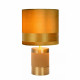 Lampada da tavolo con base in metallo e paralume in cotone dal design moderno