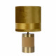 Lampada da tavolo con base in metallo e paralume in cotone dal design moderno