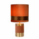 Lampada da tavolo con base in metallo e paralume in cotone dal design moderno