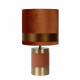 Lampada da tavolo con base in metallo e paralume in cotone dal design moderno