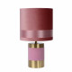 Lampada da tavolo con base in metallo e paralume in cotone dal design moderno