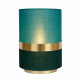 Lampada da tavolo con base in metallo e paralume in lino dal design elegante