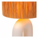 Lampada da tavolo con base in porcellana e diffusore in tessuto