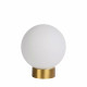 Lampada da tavolo con base moderna in metallo e diffusore a boccia in vetro