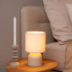 Lampada da tavolo con paralume in cotone dal design moderno