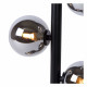 Lampada da tavolo con struttura e base in acciaio 2 diffusori a boccia di vetro