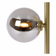 Lampada da tavolo con struttura e base in acciaio 2 diffusori a boccia di vetro