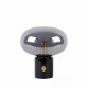 Lampada da tavolo con struttura in marmo e diffusore in vetro dal design moderno