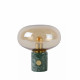 Lampada da tavolo con struttura in marmo e diffusore in vetro dal design moderno