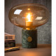 Lampada da tavolo con struttura in marmo e diffusore in vetro dal design moderno