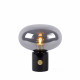 Lampada da tavolo con struttura in marmo e diffusore in vetro dal design moderno
