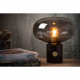 Lampada da tavolo con struttura in marmo e diffusore in vetro dal design moderno