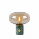Lampada da tavolo con struttura in marmo e diffusore in vetro dal design moderno