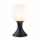 Lampada da tavolo con struttura in metallo e diffusore in vetro opalino