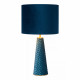 Lampada da tavolo con struttura moderna in metallo e paralume in cotone