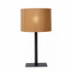 Lampada da tavolo dal design moderno con base in metallo e paralume in rotan