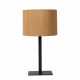 Lampada da tavolo dal design moderno con base in metallo e paralume in rotan