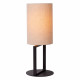 Lampada da tavolo di design con struttura in acciaio e diffusore in tessuto