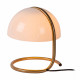 Lampada da tavolo di design con struttura in metallo e diffusore in vetro