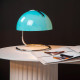 Lampada da tavolo di design con struttura in metallo e diffusore in vetro