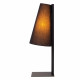Lampada da tavolo di design struttura in acciaio e diffusore a cono in tessuto