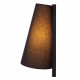Lampada da tavolo di design struttura in acciaio e diffusore a cono in tessuto