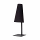 Lampada da tavolo di design struttura in acciaio e diffusore a cono in tessuto