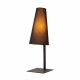 Lampada da tavolo di design struttura in acciaio e diffusore a cono in tessuto