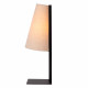Lampada da tavolo di design struttura in acciaio e diffusore a cono in tessuto