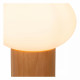 Lampada da tavolo grande con base in legno e diffusore in vetro opalino