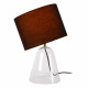 Lampada da tavolo grande con base in vetro e diffusore in tessuto