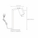 Lampada da tavolo in acciaio con faretto orientabile dal design moderno