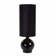 Lampada da tavolo in vetro dal design moderno con diffusore alto in tessuto