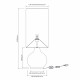 Lampada da tavolo in vetro dal design moderno con diffusore alto in tessuto