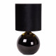 Lampada da tavolo in vetro dal design moderno con diffusore in tessuto