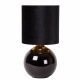 Lampada da tavolo in vetro dal design moderno con diffusore in tessuto