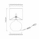 Lampada da tavolo in vetro dal design moderno con diffusore in tessuto
