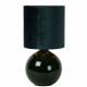 Lampada da tavolo in vetro dal design moderno con diffusore in tessuto