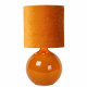 Lampada da tavolo in vetro dal design moderno con diffusore in tessuto