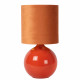 Lampada da tavolo in vetro dal design moderno con diffusore in tessuto